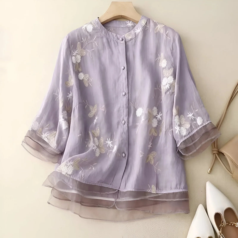Mila | Top in cotone ricamato