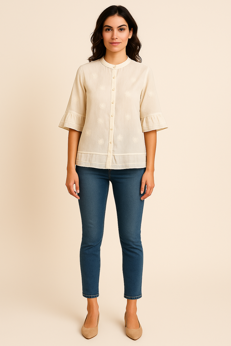 Mila | Top in cotone ricamato