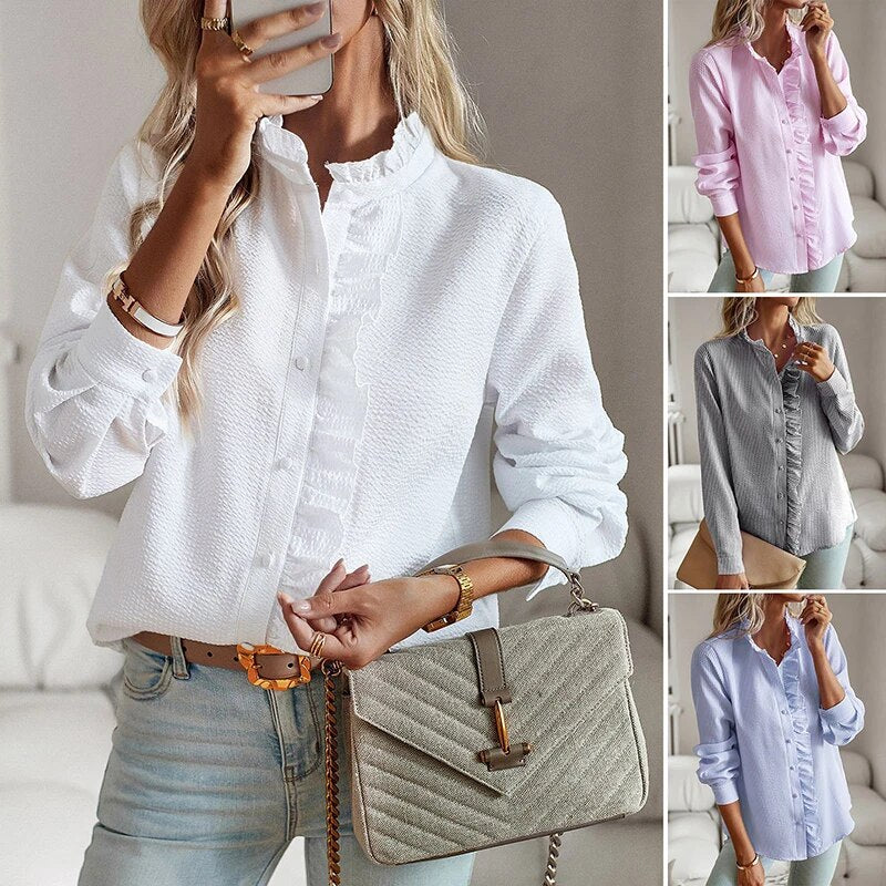 Aurora | Camicia a maniche lunghe con volant